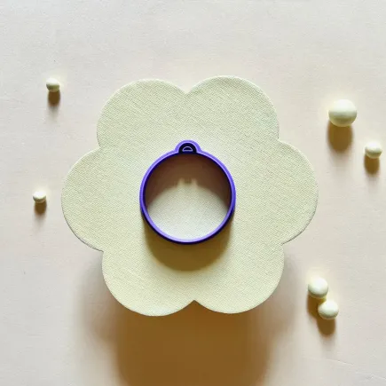 Polymer clay cutter - Round Christmas ornament