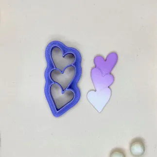 Cortador para arcilla polimérica: trío de corazones - Lylo Tools