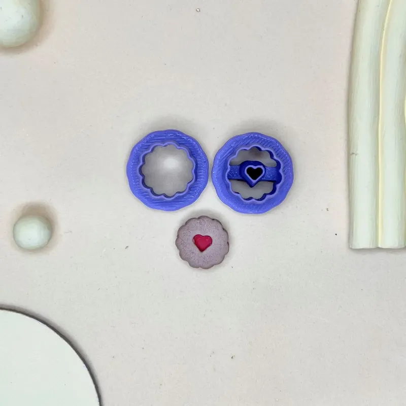 Set cortadores arcilla polimérica - galleta con corazón