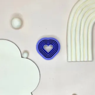 Polymer clay cutter - heart waves