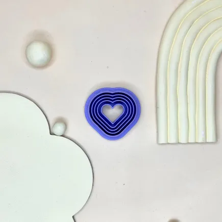 Cortador arcilla polimérica - corazón ondas