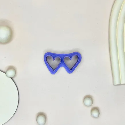 Polymer clay cutter - asymmetrical hearts