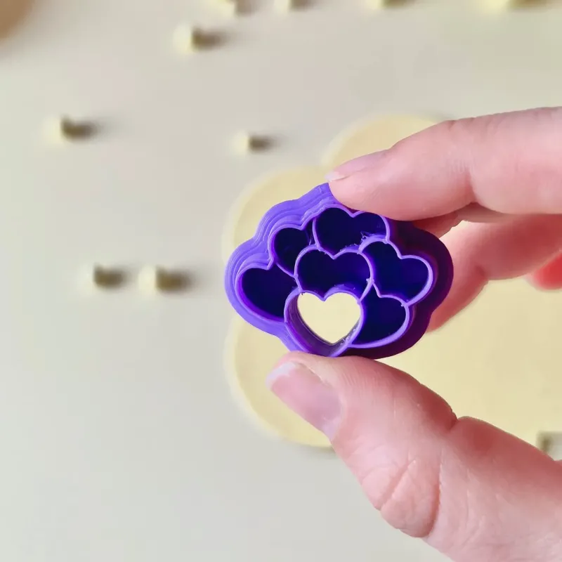 Polymer clay cutter - heart balloons