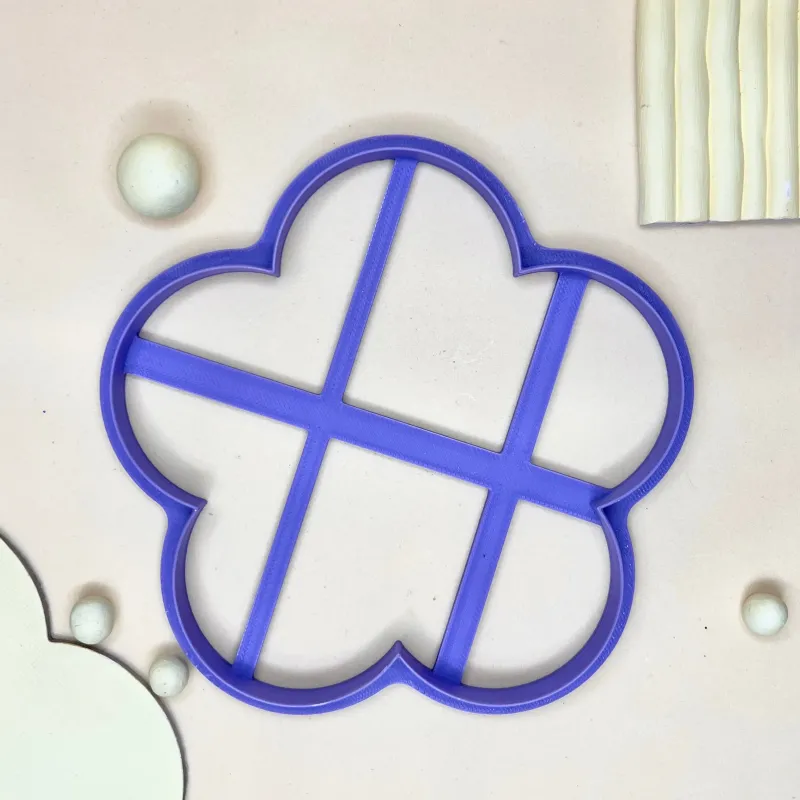 Cortador arcilla polimérica - plato joyero con forma de flor 5 pétalos