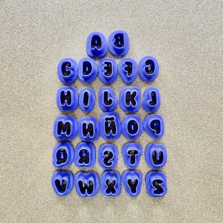 Polymer clay cutter set: 1cm alphabet - Lylo Tools