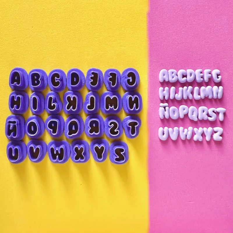 Polymer clay cutter set - alphabet 1cm