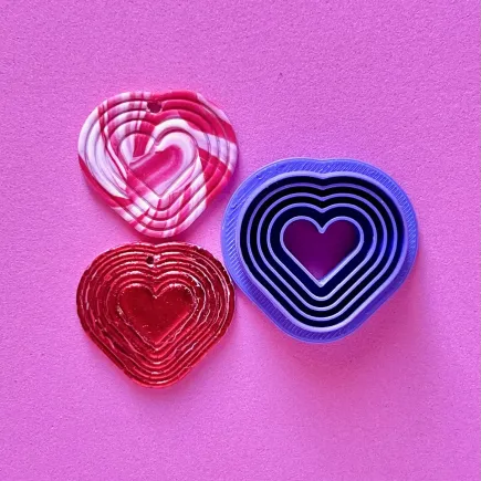 Polymer clay cutter: heart waves - Lylo Tools