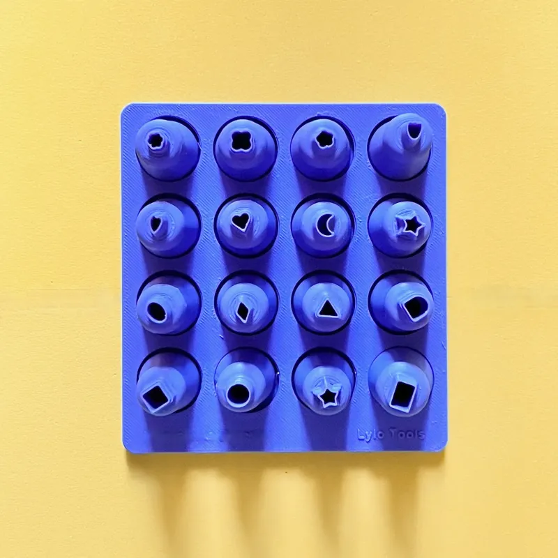 Pack of 16 mini polymer clay cutters with base