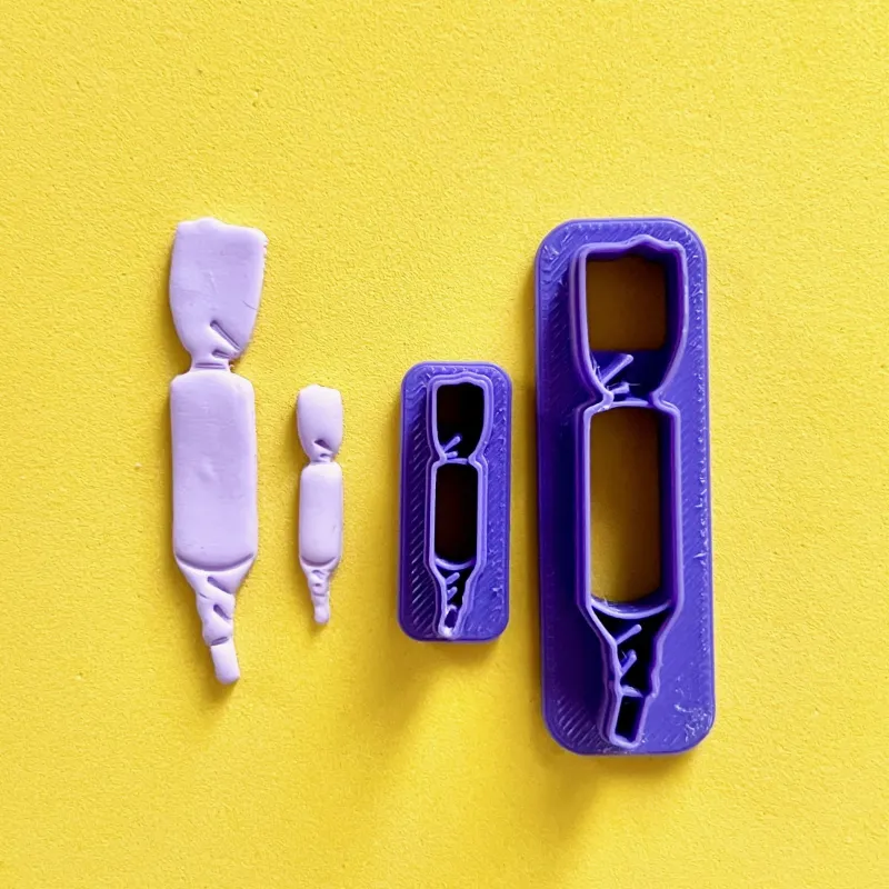 Polymer clay cutter - Firecracker with stamp