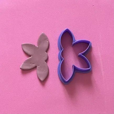 Polymer clay cutter - half flower
