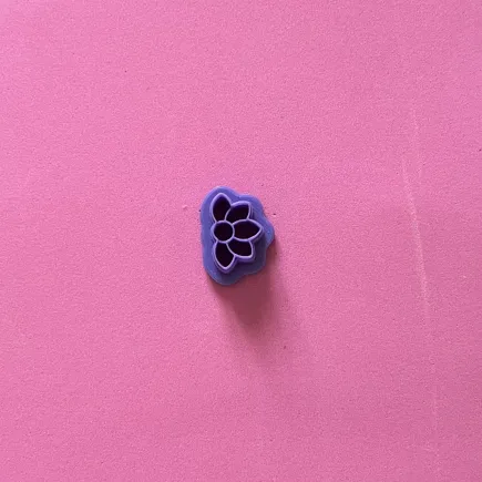 Polymer clay cutter - half mini flower 5 petals
