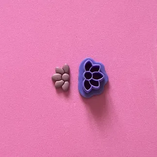 Polymer clay cutter - half mini flower 5 petals