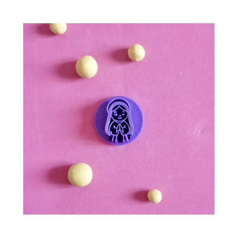 Sello para arcilla polimérica - Virgen estilo 3