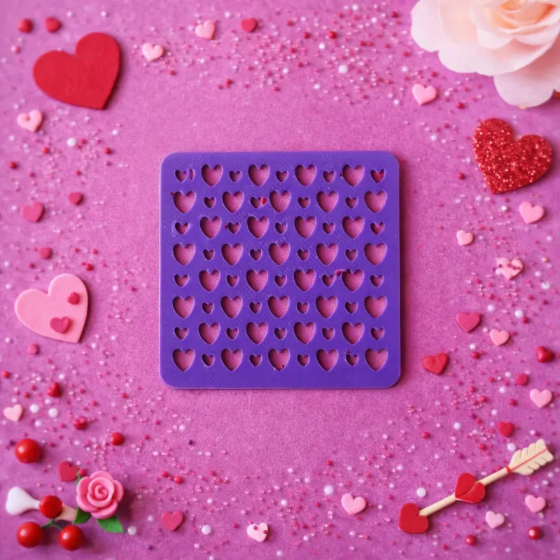 Template for polymer clay - hearts