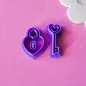 Polymer clay cutter set - key and lock