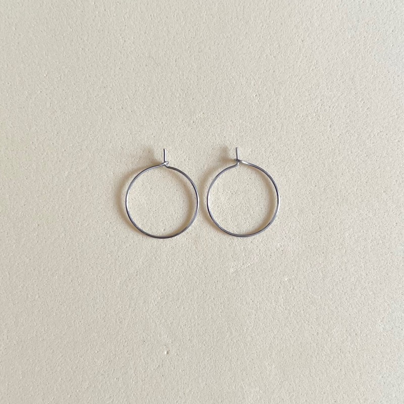 Aro acero inoxidable plateado - 2cm