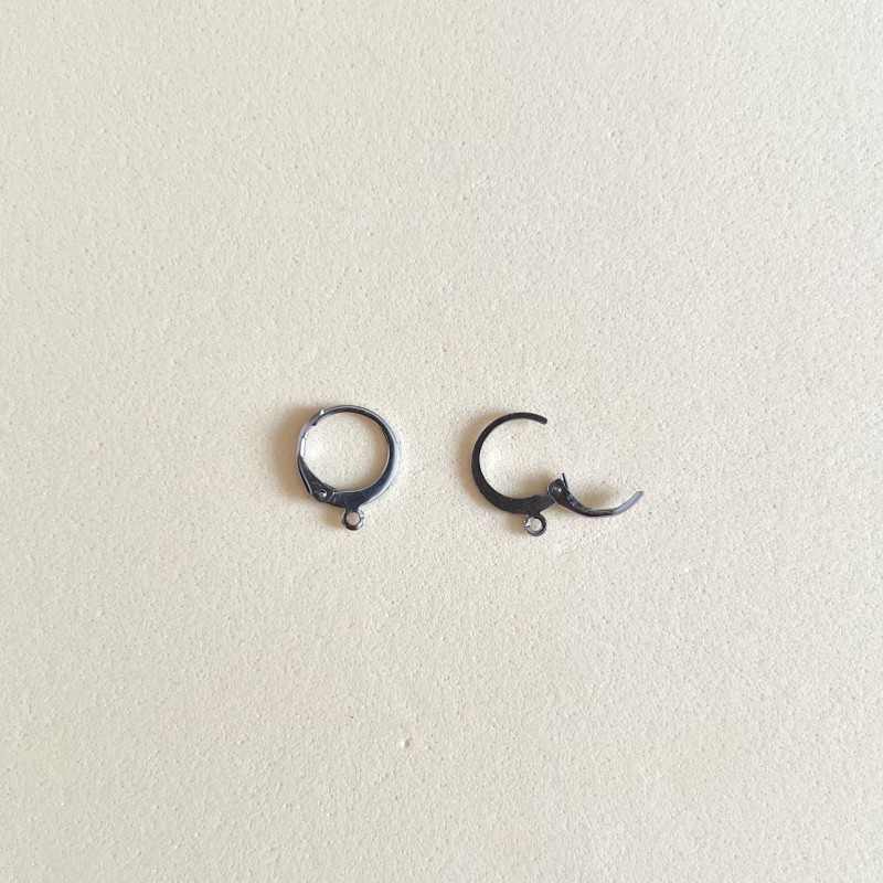 Aro acero inoxidable plateado cierre ballesta - 1,2cm