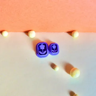 Polymer clay cutter: flower charm with leaves - Lylo Tools