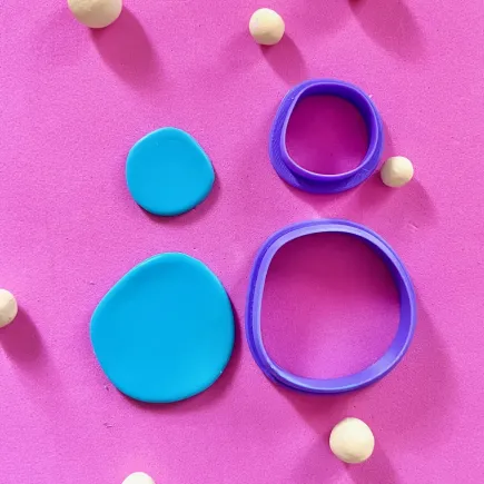 Polymer clay cutter set - organic circular shape