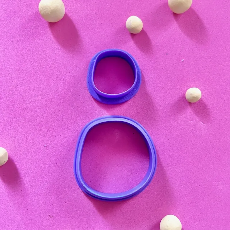 Polymer clay cutter set - organic circular shape