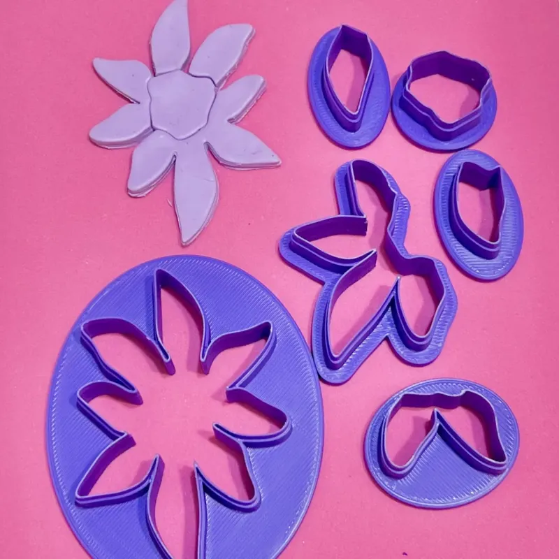 Set cortadores para arcilla polimérica - forma orgánica floral 3