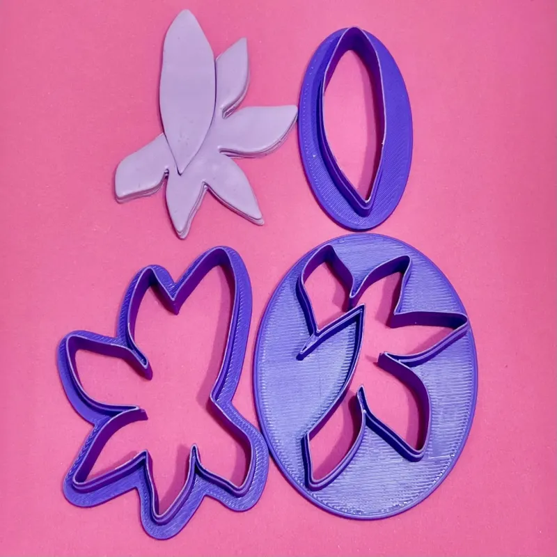 Set cortadores para arcilla polimérica - forma orgánica floral 4