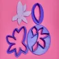 Polymer clay cutter set - floral organic shape 4