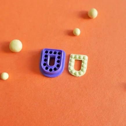 Polymer clay cutter: arc with embossed circles - Lylo Tools