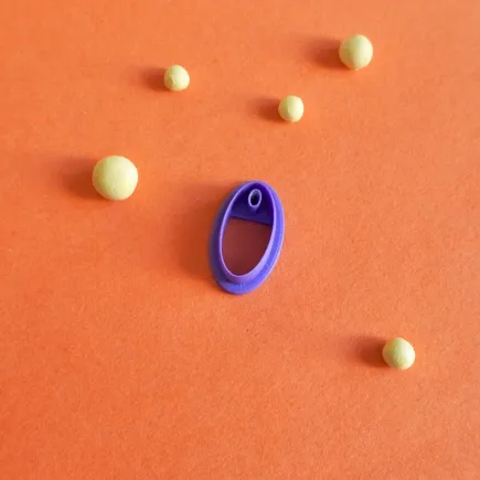 Polymer clay cutter - oval for hanging